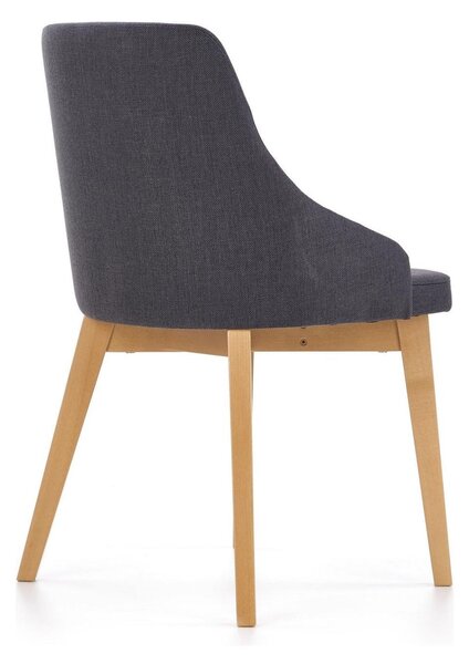 Scaun TOLEDO, gri inchis/stejar miere, stofa clasica, 55x51x82 cm