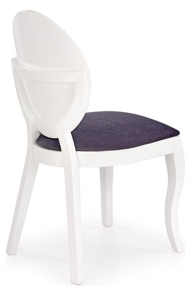 Scaun tapitat Verdi, gri/alb, stofa clasica/lemn de fag, 43X52X90 CM