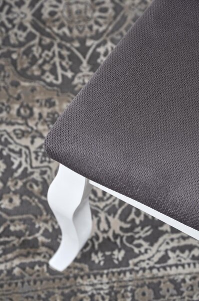 Scaun tapitat Verdi, gri/alb, stofa clasica/lemn de fag, 43X52X90 CM