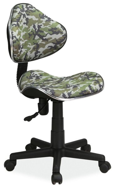 Scaun de birou pentru copii Q-G2 ARMY, multicolor, stofa/plastic, 48x41x80/90 cm