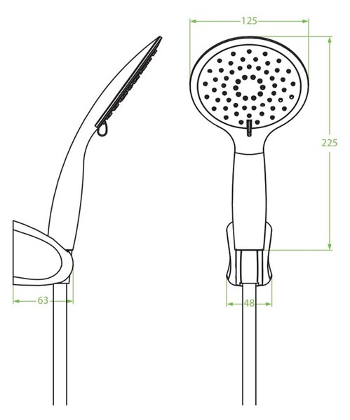 Laveo Fino set de duș perete crom NLF00AD