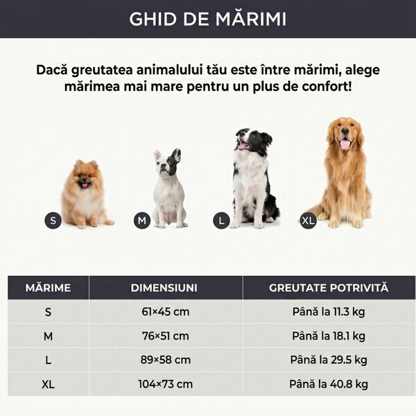 Saltea autoîncălzitoare pentru câini și pisici, fără curent, gri, mărimi S și M