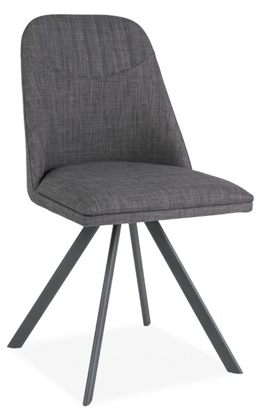 Scaun tapitat Milton, gri, stofa clasica/metal, 46X45X88 cm