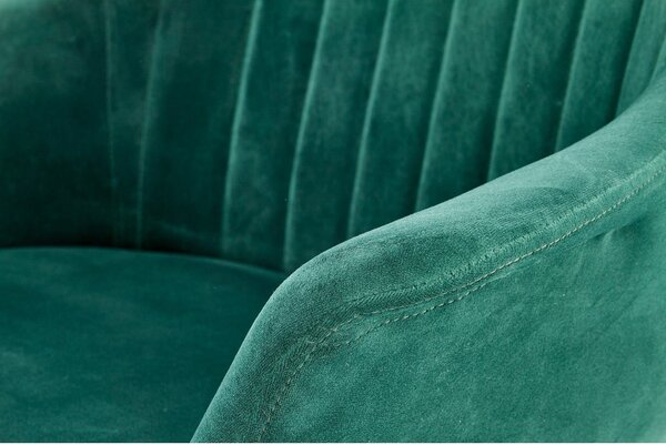 Fotoliu ELEGANCE 2, verde inchis/auriu, stofa/otel, 72x60x79 cm