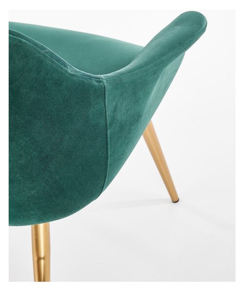 Fotoliu ELEGANCE 2, verde inchis/auriu, stofa/otel, 72x60x79 cm