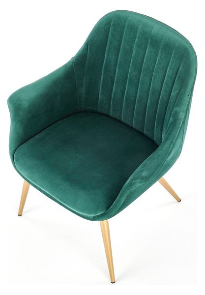 Fotoliu ELEGANCE 2, verde inchis/auriu, stofa/otel, 72x60x79 cm