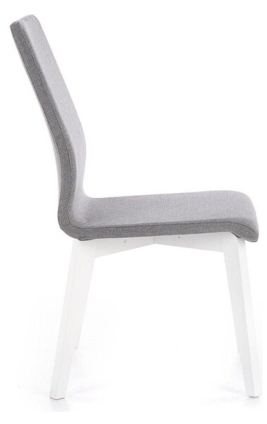 Scaun tapitat Focus, gri/alb, stofa clasica/lemn de fag, 45X61X94 CM