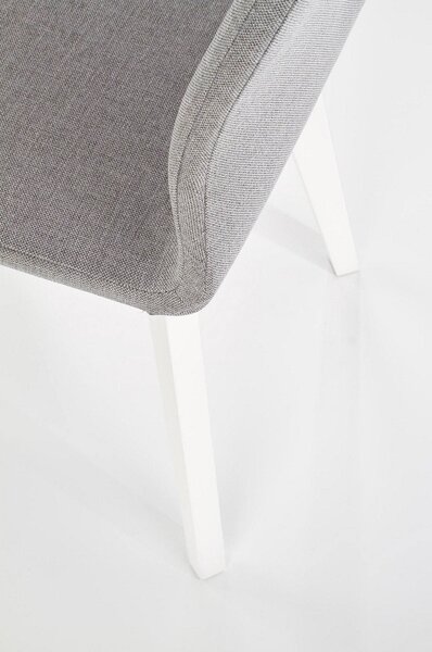 Scaun tapitat Focus, gri/alb, stofa clasica/lemn de fag, 45X61X94 CM
