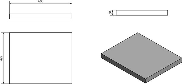 Sapho Avice blat 60x49.5 cm grafit AV069