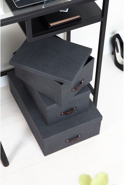 Set 3 cutii de depozitare Bigso Box of Sweden Inge, negru