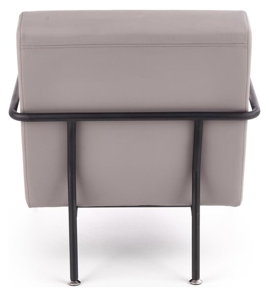 Fotoliu CUPER, gri/negru, piele ecologica/otel, 69x82x75 cm