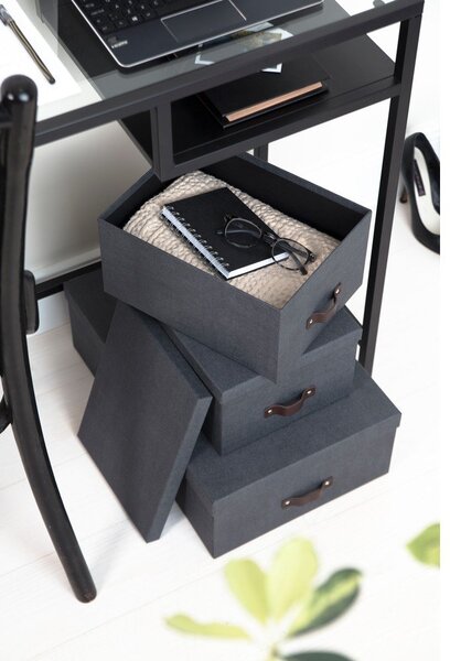 Set 3 cutii de depozitare Bigso Box of Sweden Inge, negru