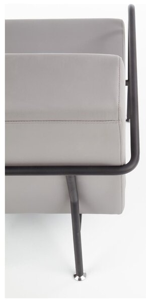 Fotoliu CUPER, gri/negru, piele ecologica/otel, 69x82x75 cm