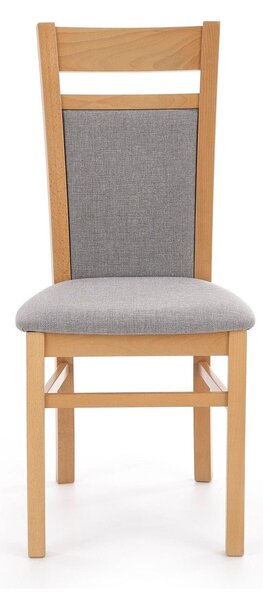 Scaun GERARD 2, gri/stejar honey, stofa clasica/lemn de fag, 44x55x97 cm