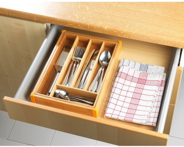 Organizator din bambus pentru tacâmuri Maximex Tray