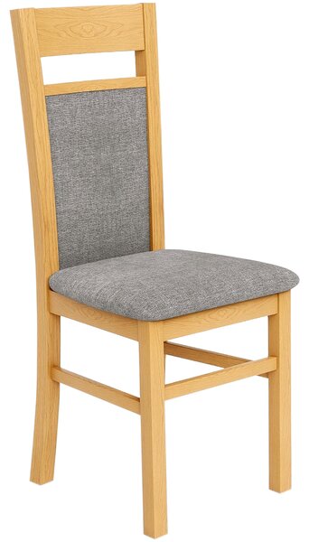 Scaun GERARD 2, gri/stejar honey, stofa clasica/lemn de fag, 44x55x97 cm