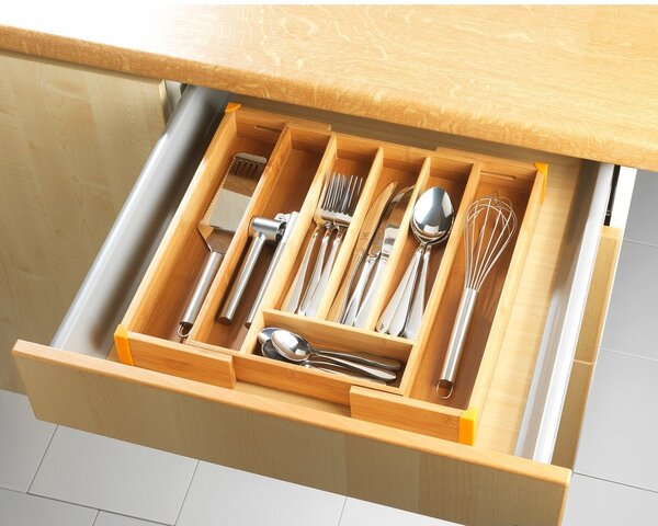 Organizator din bambus pentru tacâmuri Maximex Tray