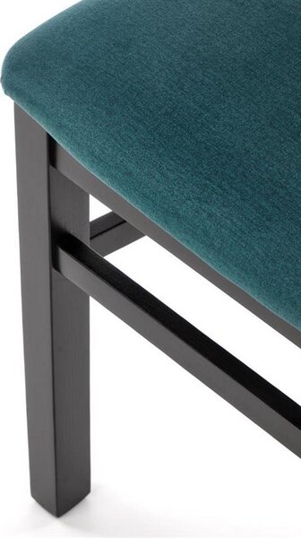 Scaun Gerard 2, negru/verde, stofa catifelata/lemn de fag, 44x55x97 cm