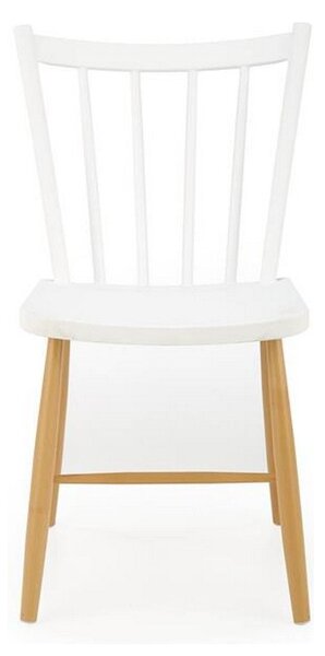 Scaun K419, alb/stejar, polipropilena, 47x47x83 cm