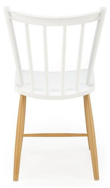Scaun K419, alb/stejar, polipropilena, 47x47x83 cm