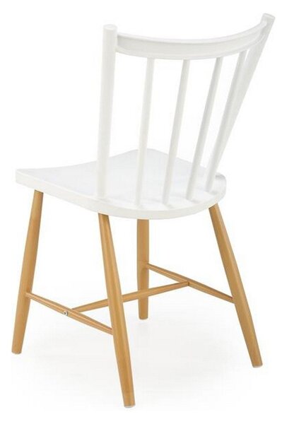 Scaun K419, alb/stejar, polipropilena, 47x47x83 cm