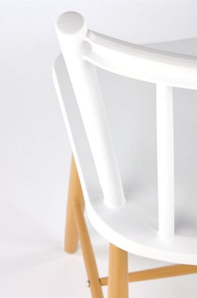 Scaun K419, alb/stejar, polipropilena, 47x47x83 cm