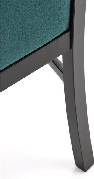 Scaun Gerard 2, negru/verde, stofa catifelata/lemn de fag, 44x55x97 cm