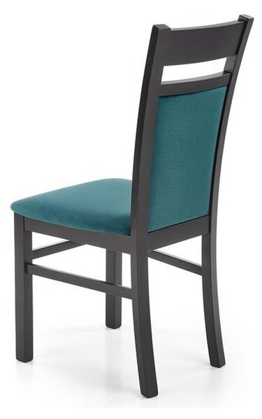 Scaun Gerard 2, negru/verde, stofa catifelata/lemn de fag, 44x55x97 cm