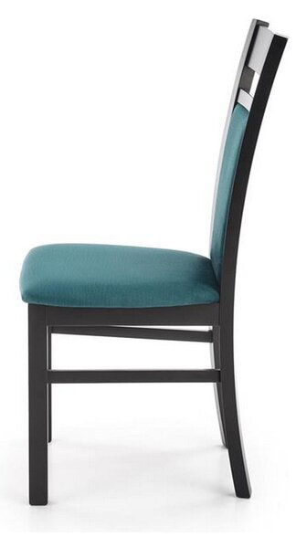 Scaun Gerard 2, negru/verde, stofa catifelata/lemn de fag, 44x55x97 cm