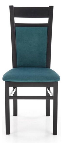Scaun Gerard 2, negru/verde, stofa catifelata/lemn de fag, 44x55x97 cm