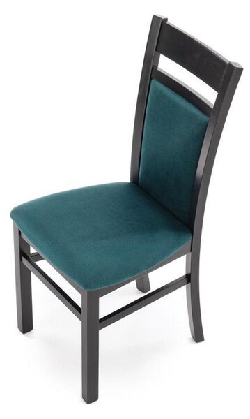 Scaun Gerard 2, negru/verde, stofa catifelata/lemn de fag, 44x55x97 cm