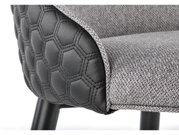 Scaun K434, gri/negru, stofa catifelata/piele ecologica, 53x54x97 cm