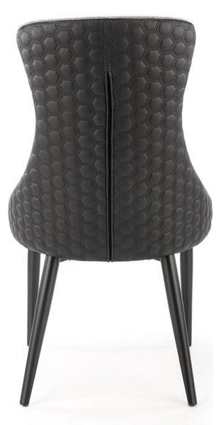 Scaun K434, gri/negru, stofa catifelata/piele ecologica, 53x54x97 cm