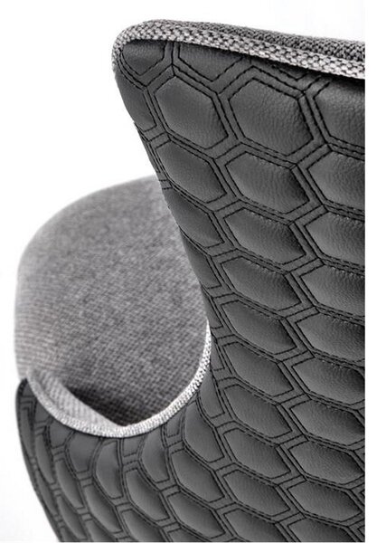 Scaun K434, gri/negru, stofa catifelata/piele ecologica, 53x54x97 cm