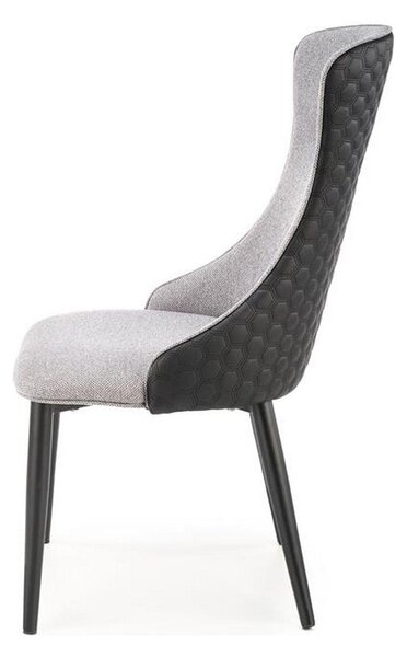 Scaun K434, gri/negru, stofa catifelata/piele ecologica, 53x54x97 cm