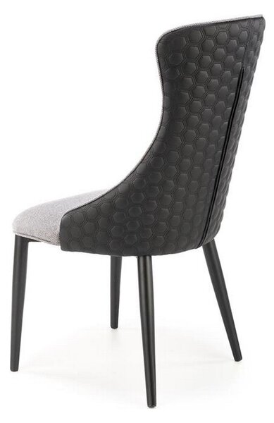 Scaun K434, gri/negru, stofa catifelata/piele ecologica, 53x54x97 cm