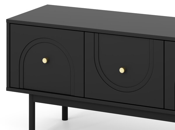 Dulap TV Manzat 1 (negru + mânere auriu). 1154930