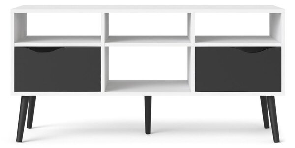 Comodă TV Tvilum Oslo, 117 x 57 cm, negru-alb