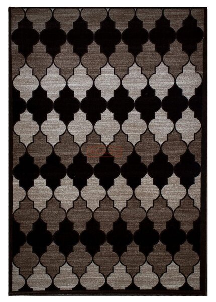 Covor MARINA POIANA LUX, 80x150 cm, forma dreptunghiulara, poliester/polipropilena, negru/maro/crem