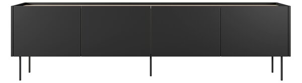 Comodă TV cu picioare metalice Desin 220 cm - negru mat / stejar nagano