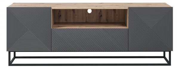 Comodă TV cu sertar și cadru metalic Asha 167 cm - artisan / rivier stone mat