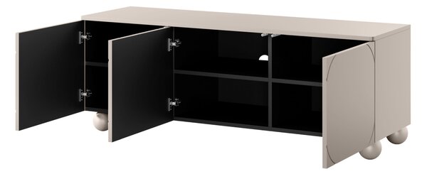 Comodă TV cu 3 uși Sonatia II 150 cm cu picioare sferice - casmir