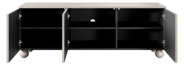 Comodă TV cu 3 uși Sonatia II 150 cm cu picioare sferice - casmir
