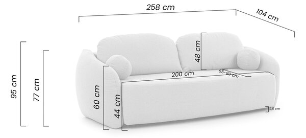 Canapea extensibilă Latina - sierra 745 bej chenille