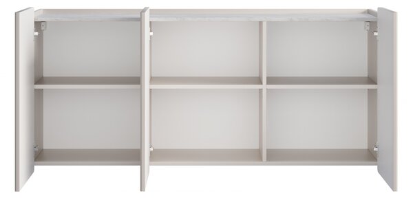 Comodă suspendată Malmi trei uși 150 cm - cashmir / crema bianca / negru