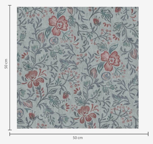 Tapet Flori pastelate pe fond gri-albastru, Tapet flori, a00499 : Uwalls.ro