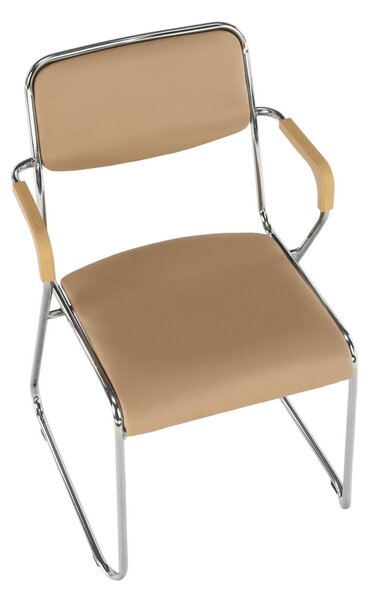 Scaun DERYA, maro, piele ecologica/metal, 53x57x79 cm