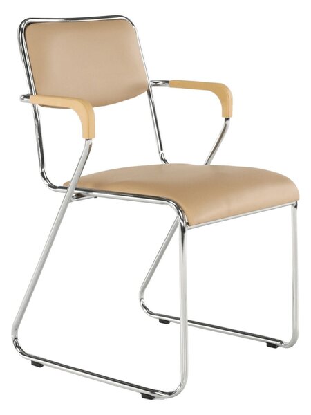 Scaun DERYA, maro, piele ecologica/metal, 53x57x79 cm