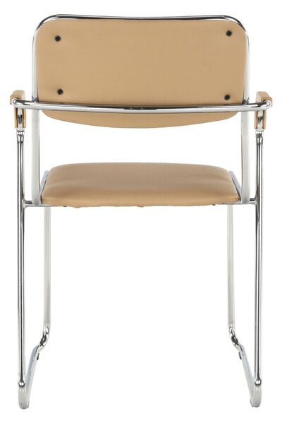 Scaun DERYA, maro, piele ecologica/metal, 53x57x79 cm