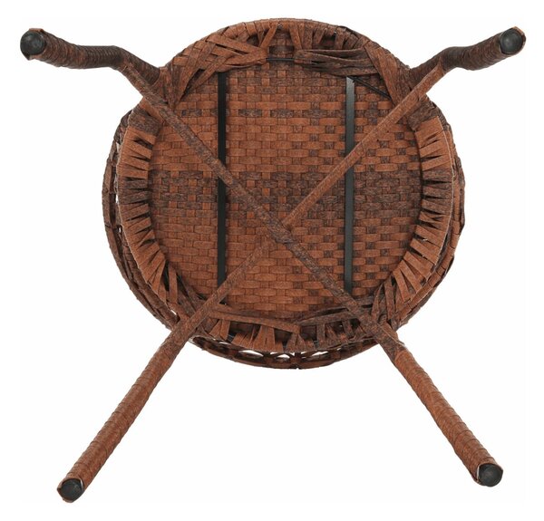Set gradina JARUB, maro, ratan artificial/sticla securizata/metal, cu masuta si 2 scaune